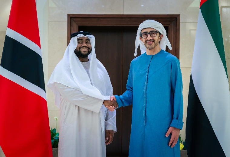 عبدالله بن زايد يستقبل وزير الخارجية وشؤون الكاريبي في ترينيداد وتوباغو