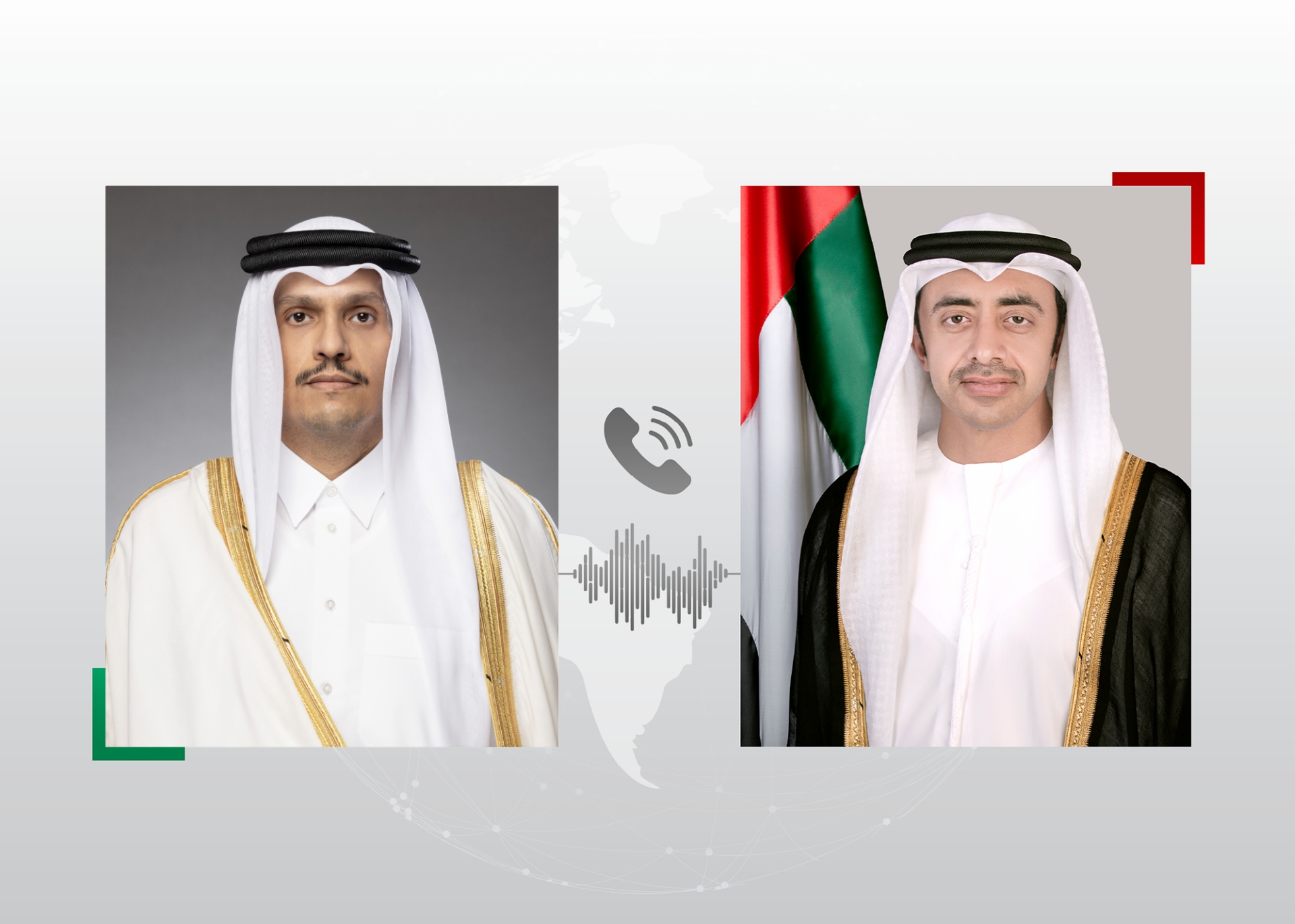 عبدالله بن زايد يعزي رئيس مجلس الوزراء وزير خارجية دولة قطر الشقيقة باستشهاد طاقم طائرة مروحية