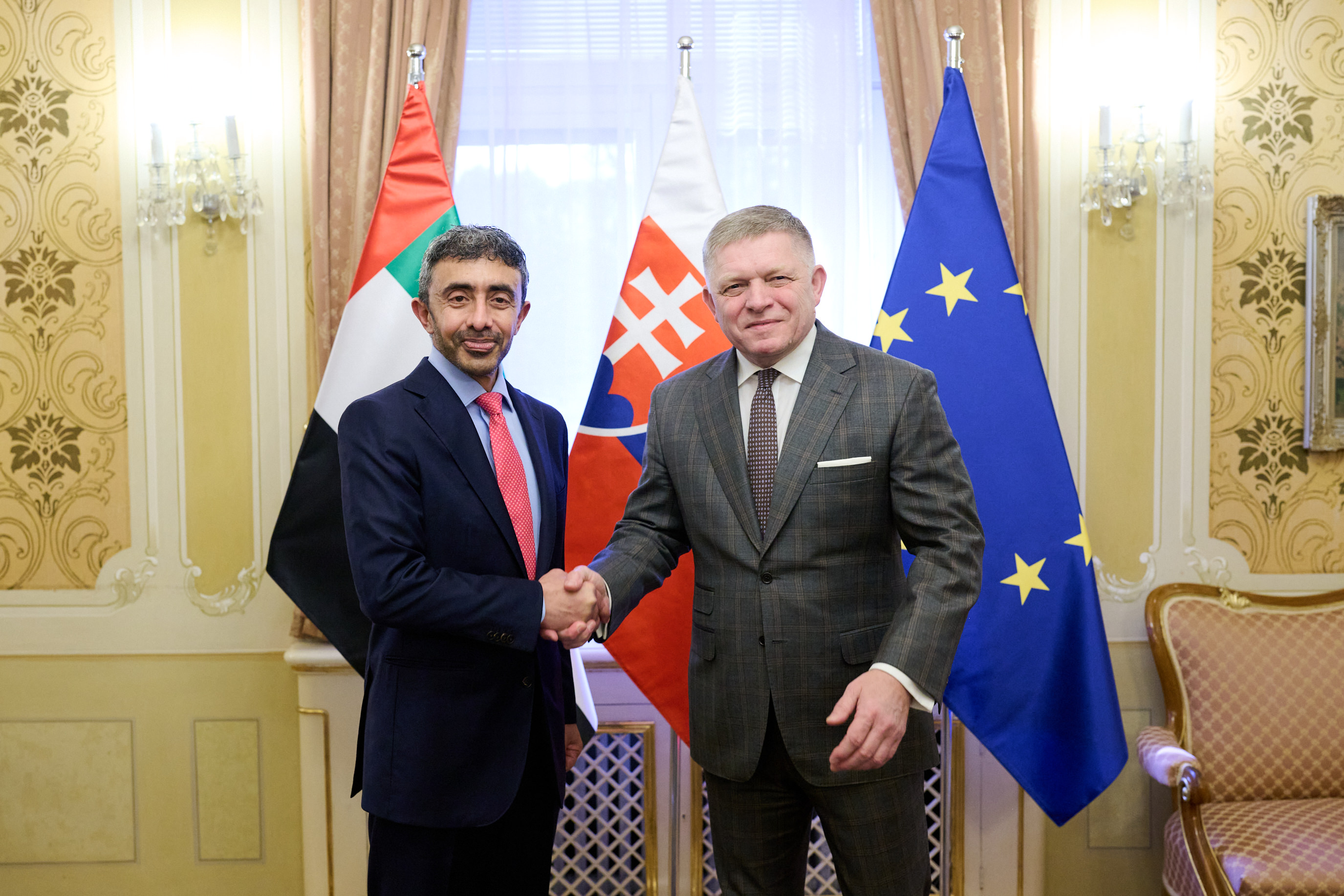 Abdullah bin Zayed meets Slovak Prime Minister during working visit to Bratislava