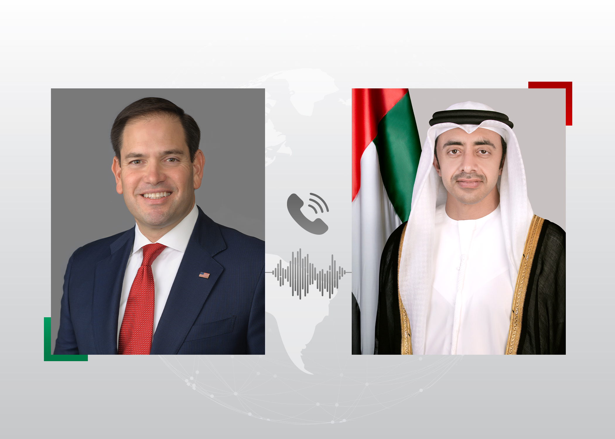 عبدالله بن زايد يتلقى اتصالاً هاتفياً من وزير الخارجية الأمريكي